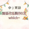 中学3年関係代名詞主格物whichテスト対策問題解説